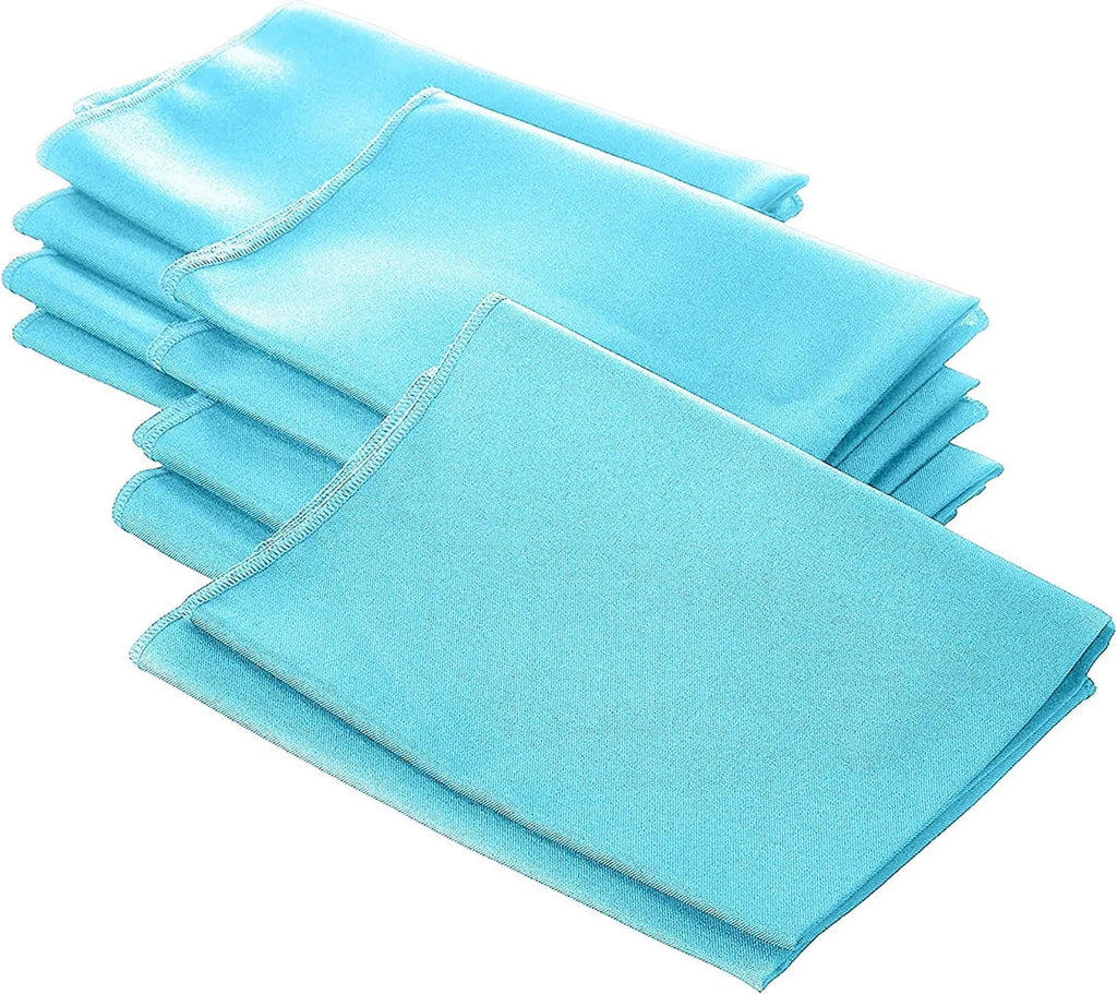 18" x 18" Polyester Poplin Napkins - Light Turquoise - Solid Rectangular Polyester Napkins