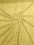58" Minky Swirl Rose Fabric - Light Yellow - Soft Rosebud Plush Fur Fabric Sold By The Yard