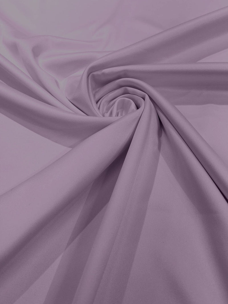 58/59" Satin Stretch Fabric Matte L'Amour - Lilac - Stretch Matte Satin Fabric By Yard
