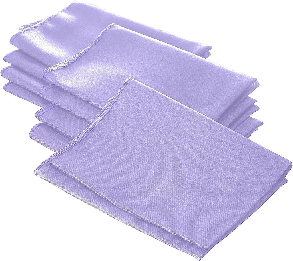18" x 18" Polyester Poplin Napkins - Lilac - Solid Rectangular Polyester Napkins