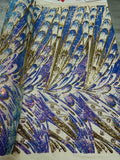 Multi-Color Sequins Design - Lilac Iridescent / Gold - 4 Way Stretch Sequins Fabric By The Yard