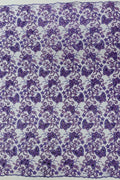 Butterfly Swirl Lace Fabric - Lilac - Metallic Sequins Design on Lace Fabric By Yard