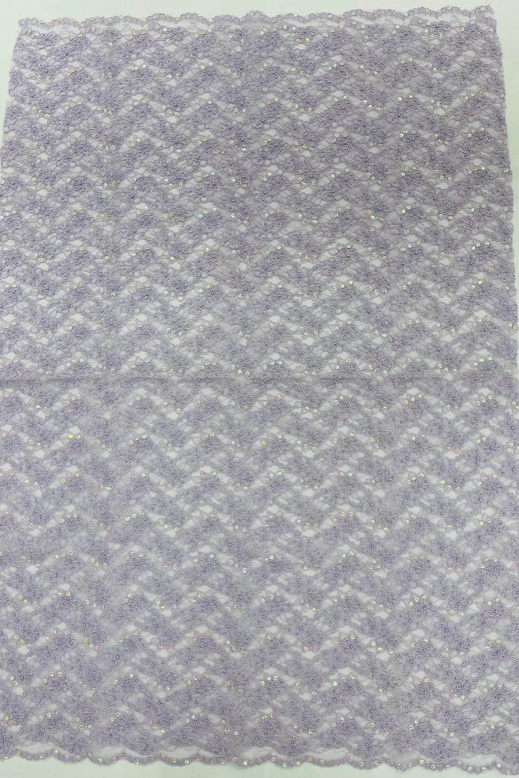 Floral Pearls and Sequins Fabric - Lilac - Beaded Fabric Embroidered Lace By The Yard