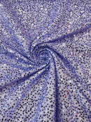 Pearl Sequins Bead Fabric - Lilac - Small Beads and Sequins Embroidered on Lace By Yard