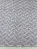 Floral Pearls and Sequins Fabric - Lilac - Beaded Fabric Embroidered Lace By The Yard