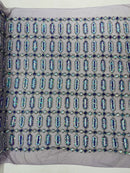 Geometric Stretch Sequin - Fancy Gem Jewel Design on Mesh Pick Color - 25 Yard Roll