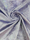 Anaconda Stretch Velvet - Lilac Iridescent - 58/60" Stretch Velvet Fabric with Anaconda Snake Print By Yard