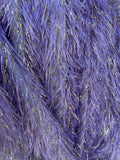 Metallic Eyelash Fabric - Lilac - Feather/Eyelash/Fringe Design on Mesh By Yard