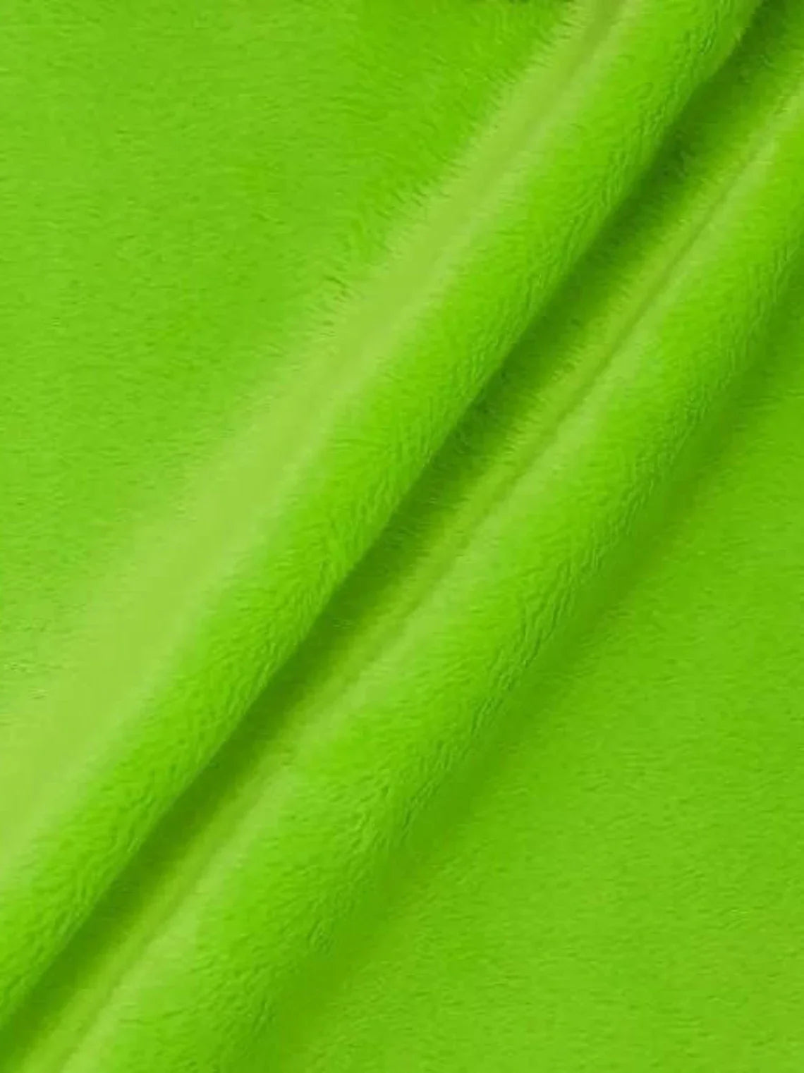 Minky Fur 3.mm Pile Fabric - Lime Green - 60" Soft Blanket Minky Fabric by the Yard