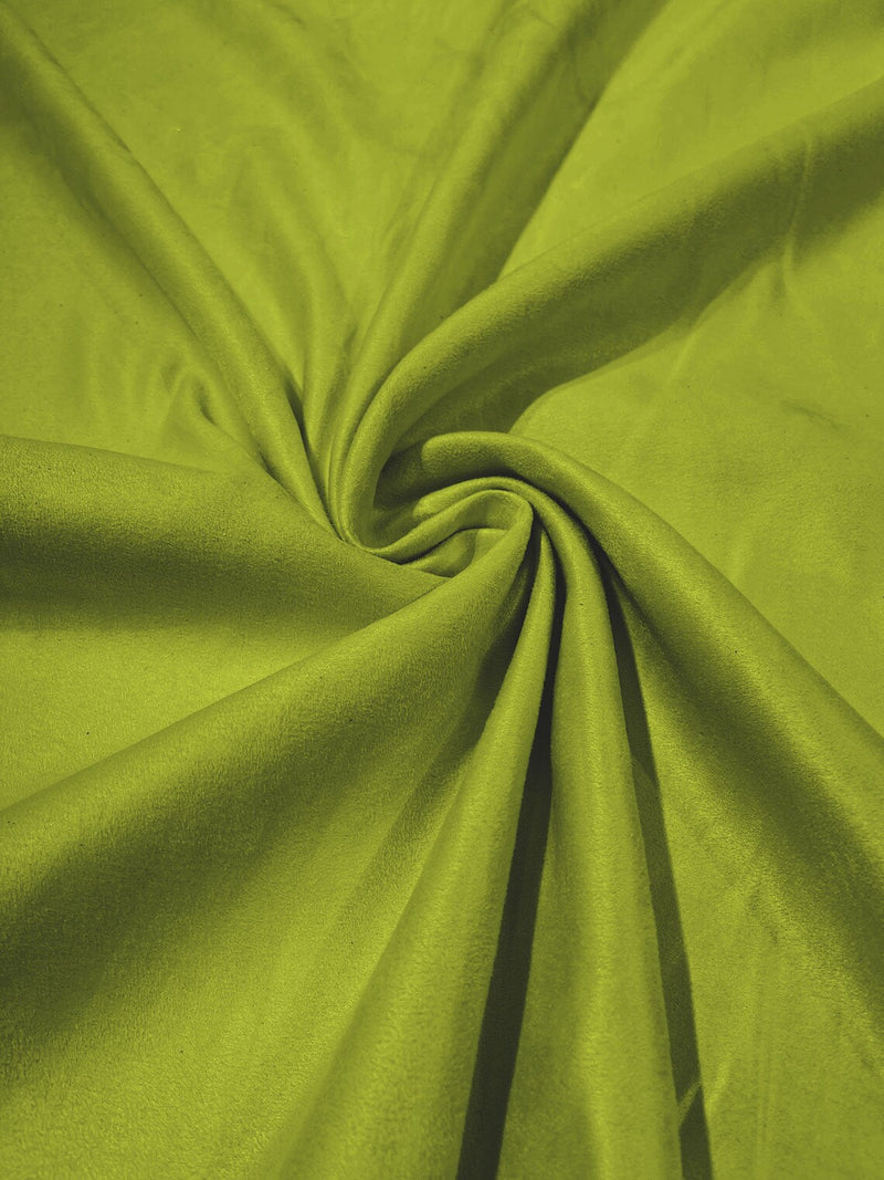 Faux Suede Fabric - Lime Green - 58" Polyester Micro Suede Fabric for Upholstery / Tablecloth/ Costume By Yard