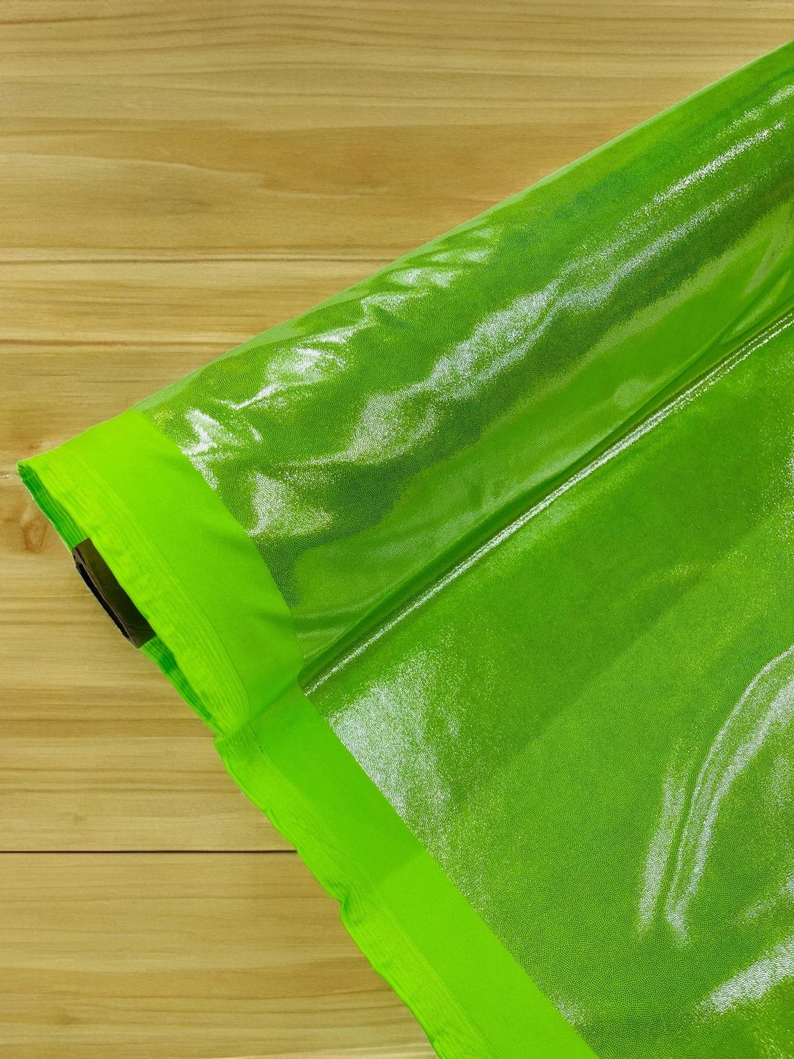 Foil Metallic Spandex Fabric - Lime Green - Shiny Metallic Foil Spandex Fabric by Yard