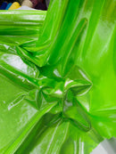 Foil Metallic Spandex Fabric - Lime Green - Shiny Metallic Foil Spandex Fabric by Yard