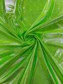 Foil Metallic Spandex Fabric - Lime Green - Shiny Metallic Foil Spandex Fabric by Yard