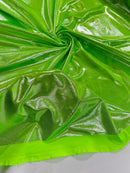 Foil Metallic Spandex Fabric - Lime Green - Shiny Metallic Foil Spandex Fabric by Yard