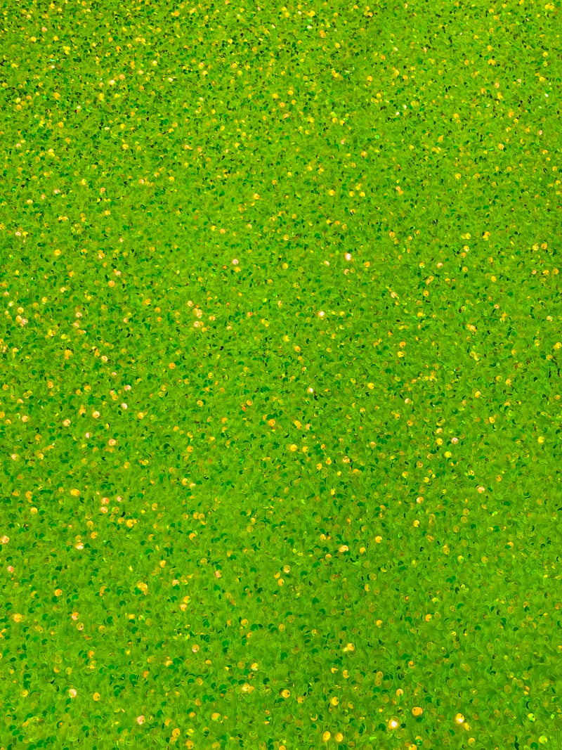 Stretch Velvet Sequins Fabric - Lime Green Iridescent - Velvet Sequins 2 Way Stretch 58/60” By Yard