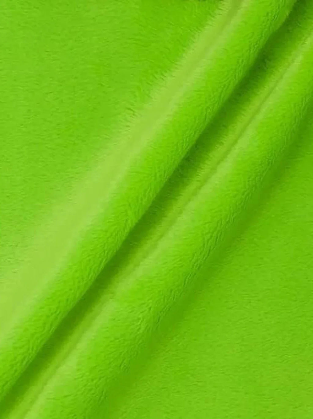 Minky Fur 3.mm Pile Fabric - Lime Green - 60" Soft Blanket Minky Fabric by the Yard