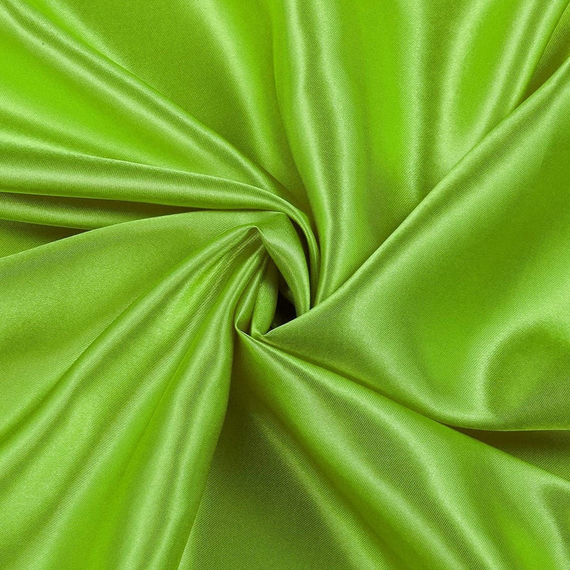 58/59" Satin Fabric Matte L'Amour - Lime Green - (Peau de Soie) Duchess Dress Satin Fabric By The Yard