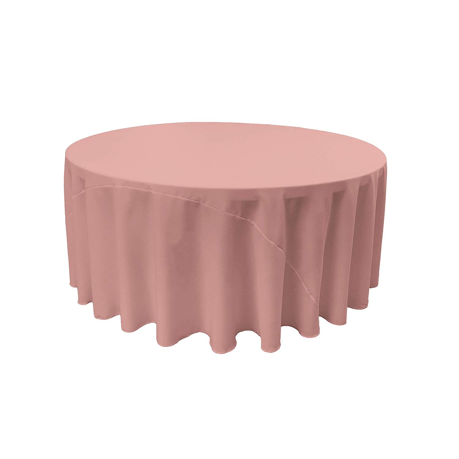 108" Round Drape Solid Tablecloth - Round Full Table Cover 3 Part Stitched Available in 84 Colors