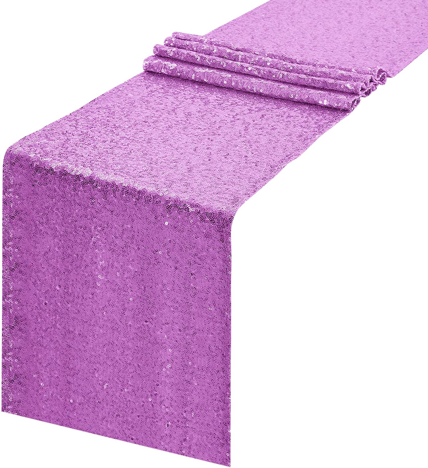 12" Sequins Table Runner - High Quality Shiny Sequin Fabric Table Runners (Pick Color & Size)