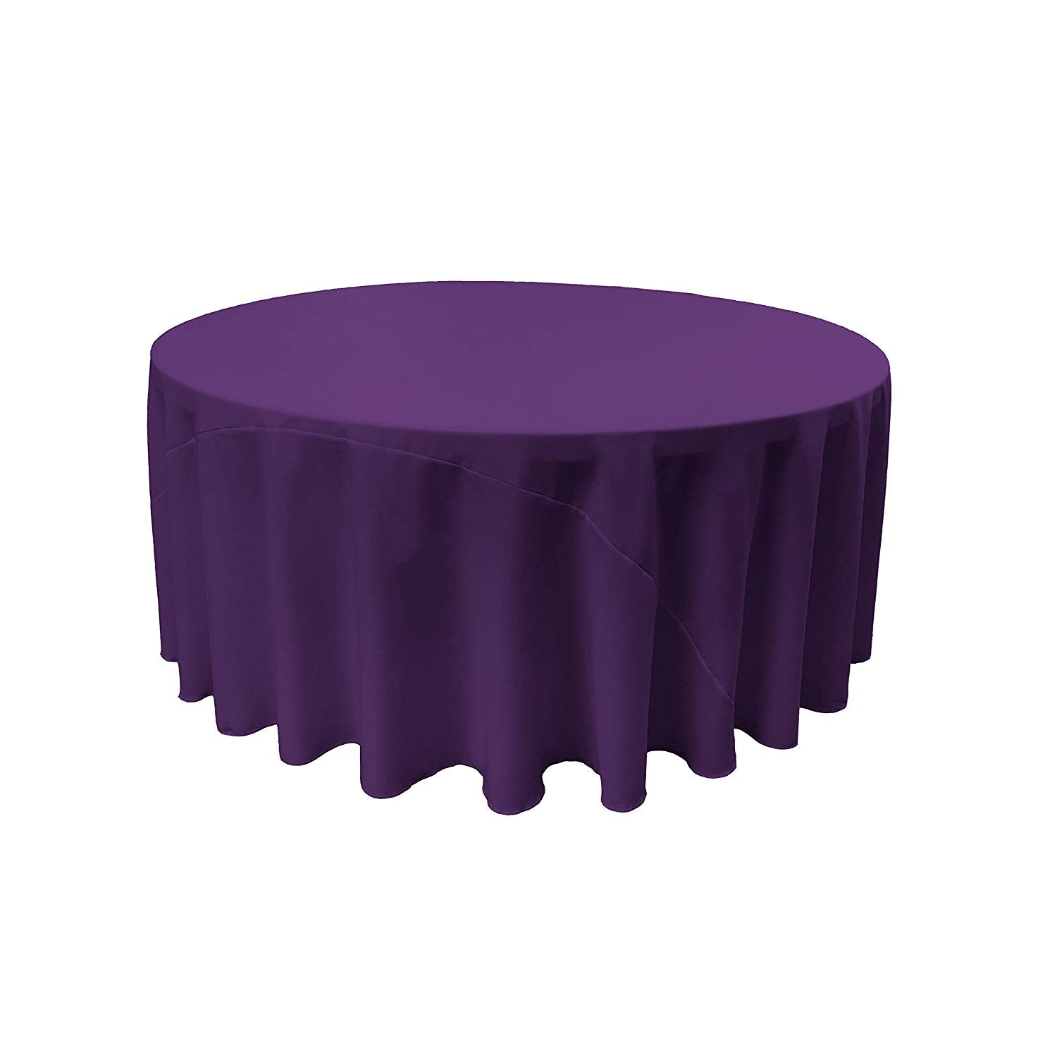 96" Round Drape Solid Tablecloth - Round Full Table Cover 3 Part Stitched Available in 84 Colors