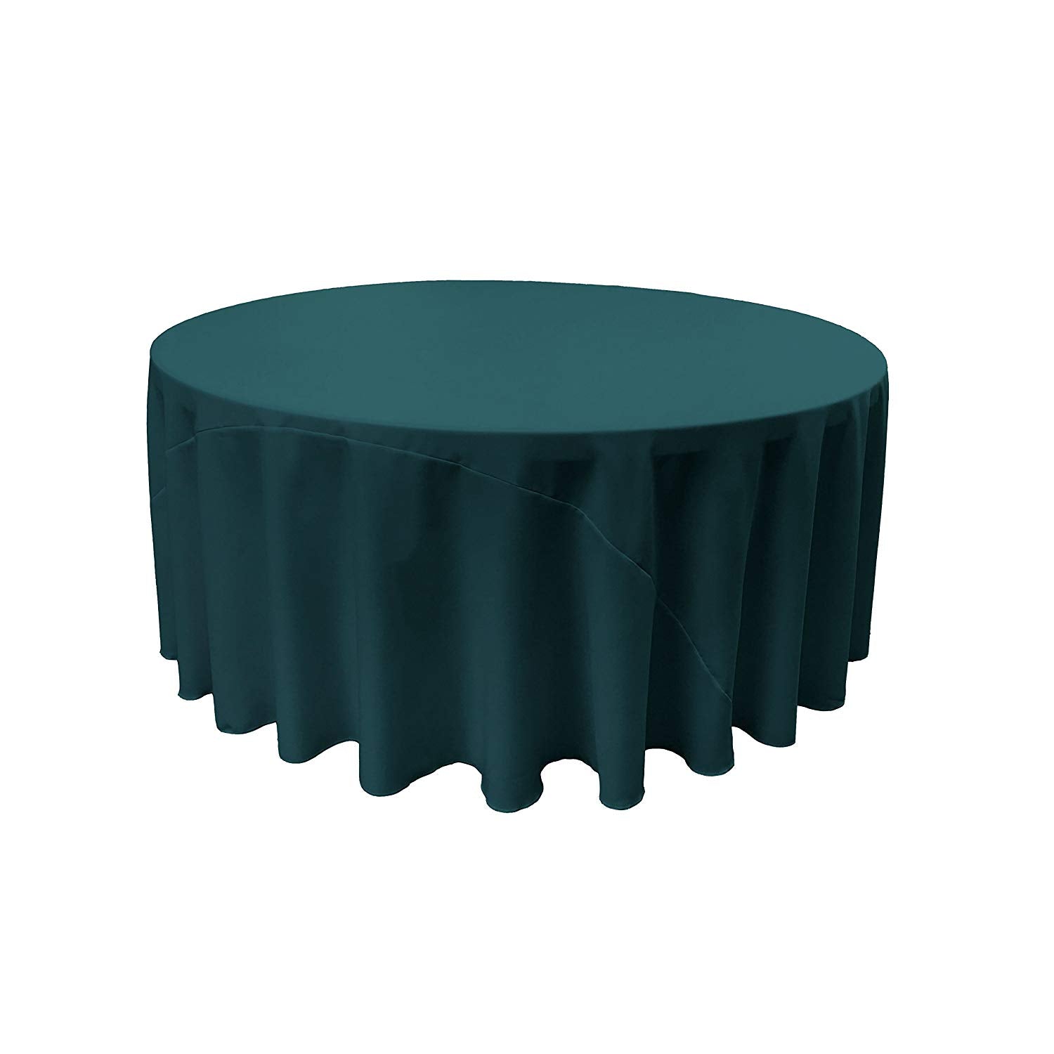 120" Round Drape Solid Tablecloth - Round Full Table Cover 3 Part Stitched Available in 84 Colors