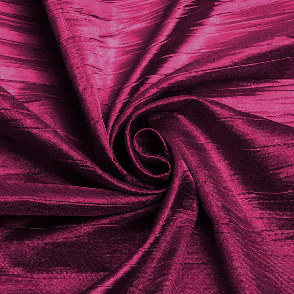 54" Crushed Taffeta Fabric - Magenta - Crushed Taffeta Creased Fabric Sold by The Yard