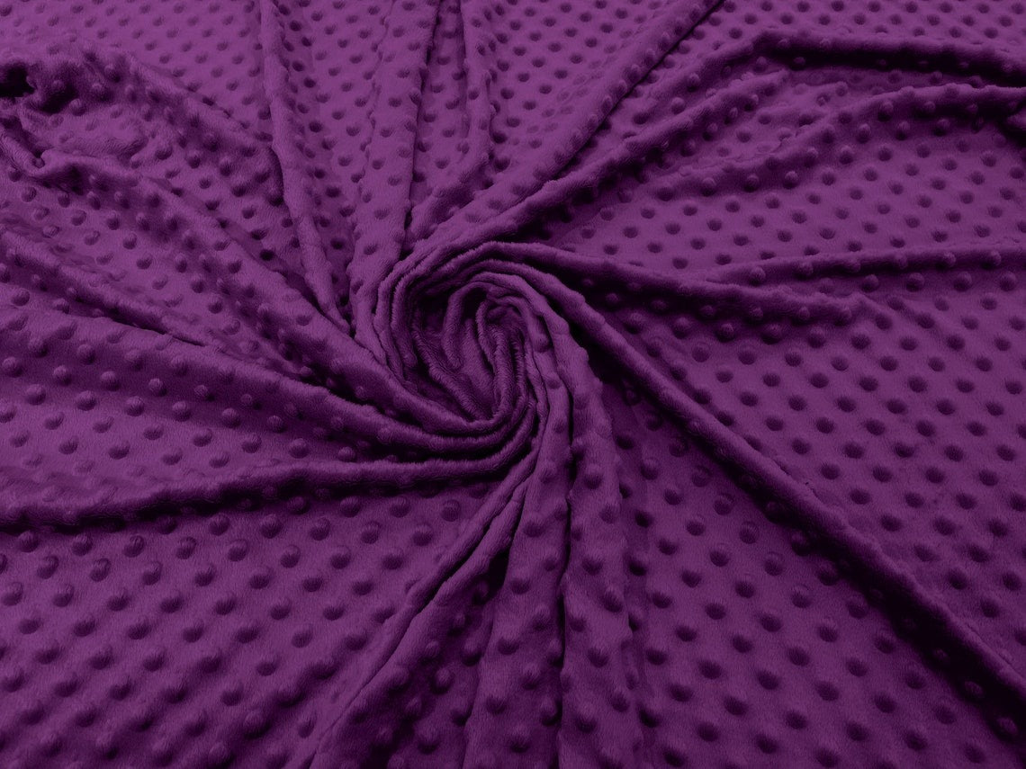 60" Minky Fur 3.mm Pile Fabric - Soft Blanket Minky Dot Fabric by the Yard (Pick Color)