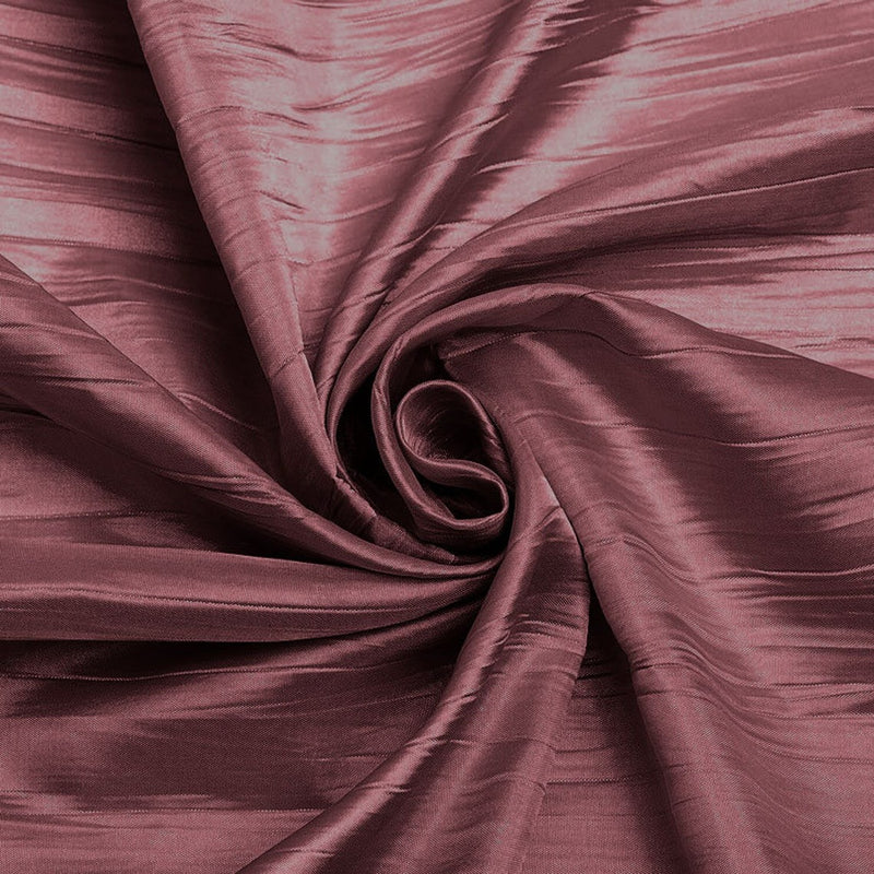 54" Crushed Taffeta Fabric - Mauve - Crushed Taffeta Creased Fabric Sold by The Yard