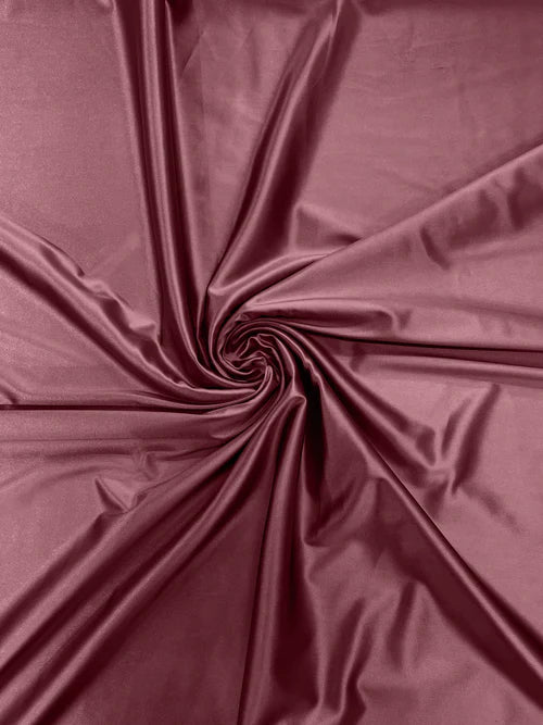 60" Heavy Shiny Satin Fabric - Mauve - Stretch Shiny Satin Fabric Sold By Yard