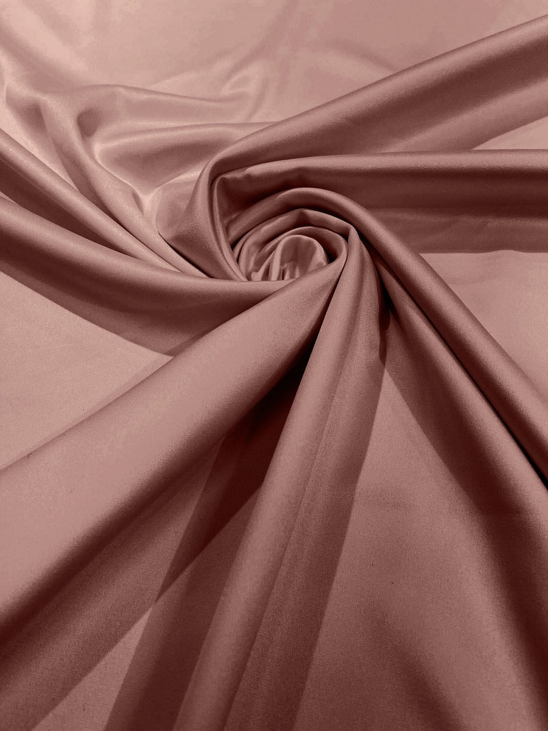 58/59" Satin Stretch Fabric Matte L'Amour - Mauve - Stretch Matte Satin Fabric By Yard