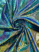 Anaconda Stretch Velvet - Mermaid Green - 58/60" Stretch Velvet Fabric with Anaconda Snake Print By Yard