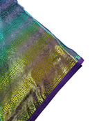 Anaconda Stretch Velvet - Mermaid Green - 58/60" Stretch Velvet Fabric with Anaconda Snake Print By Yard