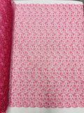 Metallic Floral Lace Fabric - Dusty Rose - Embroidered  Flower Design on Lace Mesh Fabric By Yard