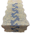 14" Metallic Floral Design Lace Table Runner - Gold - Event Table Decor Runner Sold By Yard