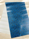 Snake Python Faux Leather Vinyl - Midnight Blue - 3D Snake Print Design Embossed Vinyl By Yard
