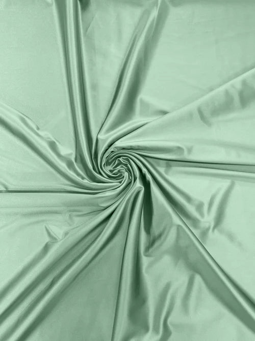 60" Heavy Shiny Satin Fabric - Mint - Stretch Shiny Satin Fabric Sold By Yard