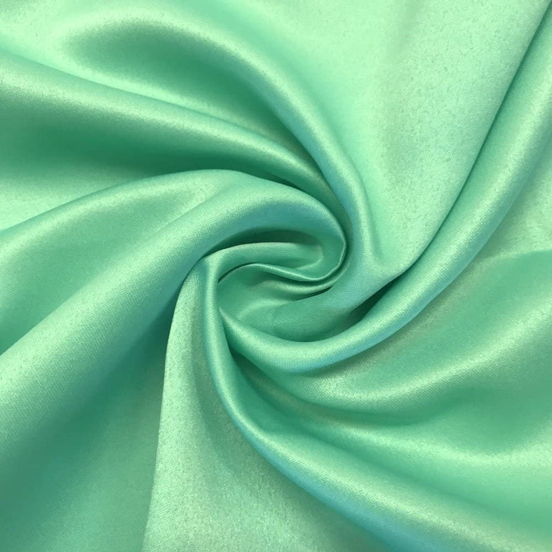 58/59" Satin Fabric Matte L'Amour - Mint - (Peau de Soie) Duchess Dress Satin Fabric By The Yard