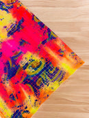 Crocodile Design Spandex Fabric - Multi-Color A - Animal Print 4 Way Metallic Fabric By Yard