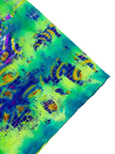 Crocodile Design Spandex Fabric - Multi-Color B - Animal Print 4 Way Metallic Fabric By Yard