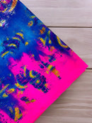 Crocodile Design Spandex Fabric - Multi-Color C - Animal Print 4 Way Metallic Fabric By Yard