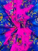 Crocodile Design Spandex Fabric - Multi-Color C - Animal Print 4 Way Metallic Fabric By Yard