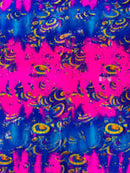 Crocodile Design Spandex Fabric - Multi-Color C - Animal Print 4 Way Metallic Fabric By Yard