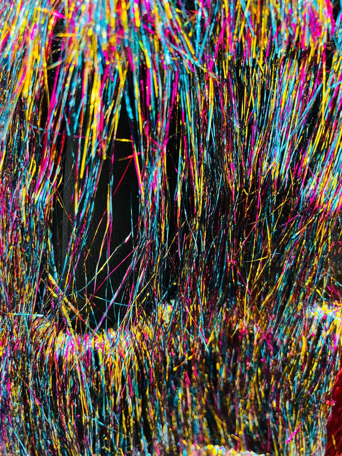 Metallic Fringe Eyelash Design - Multi-Color - Embroidered 2 Way Stretch Fancy Fringe By Yard