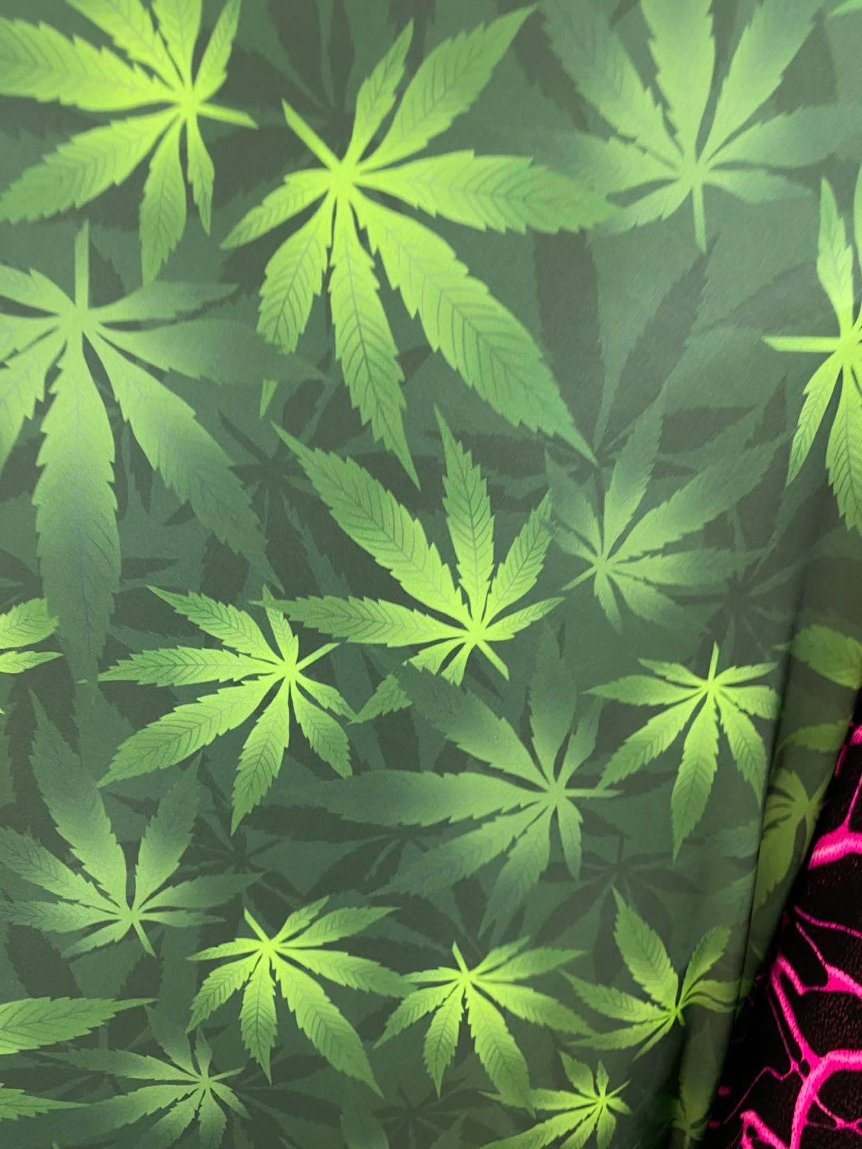 Leaf Plant Print Fabrics Blue Green On Lycra Spandex Fabric Print Fabric Sold By Yard
