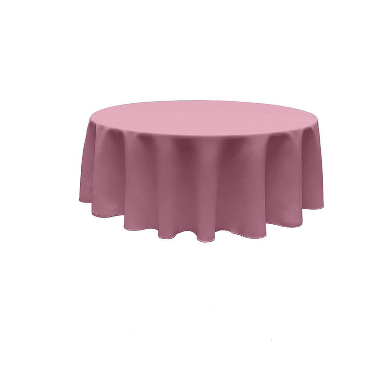 84" Round Tablecloth - Solid Polyester Round Full Table Cover Available in Different Colors