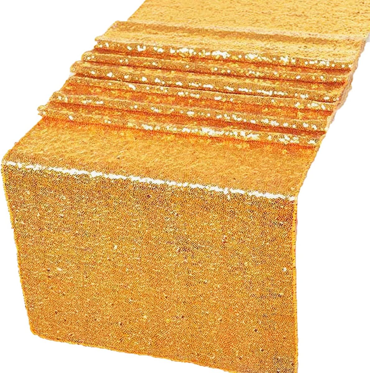 12" Sequins Table Runner - High Quality Shiny Sequin Fabric Table Runners (Pick Color & Size)