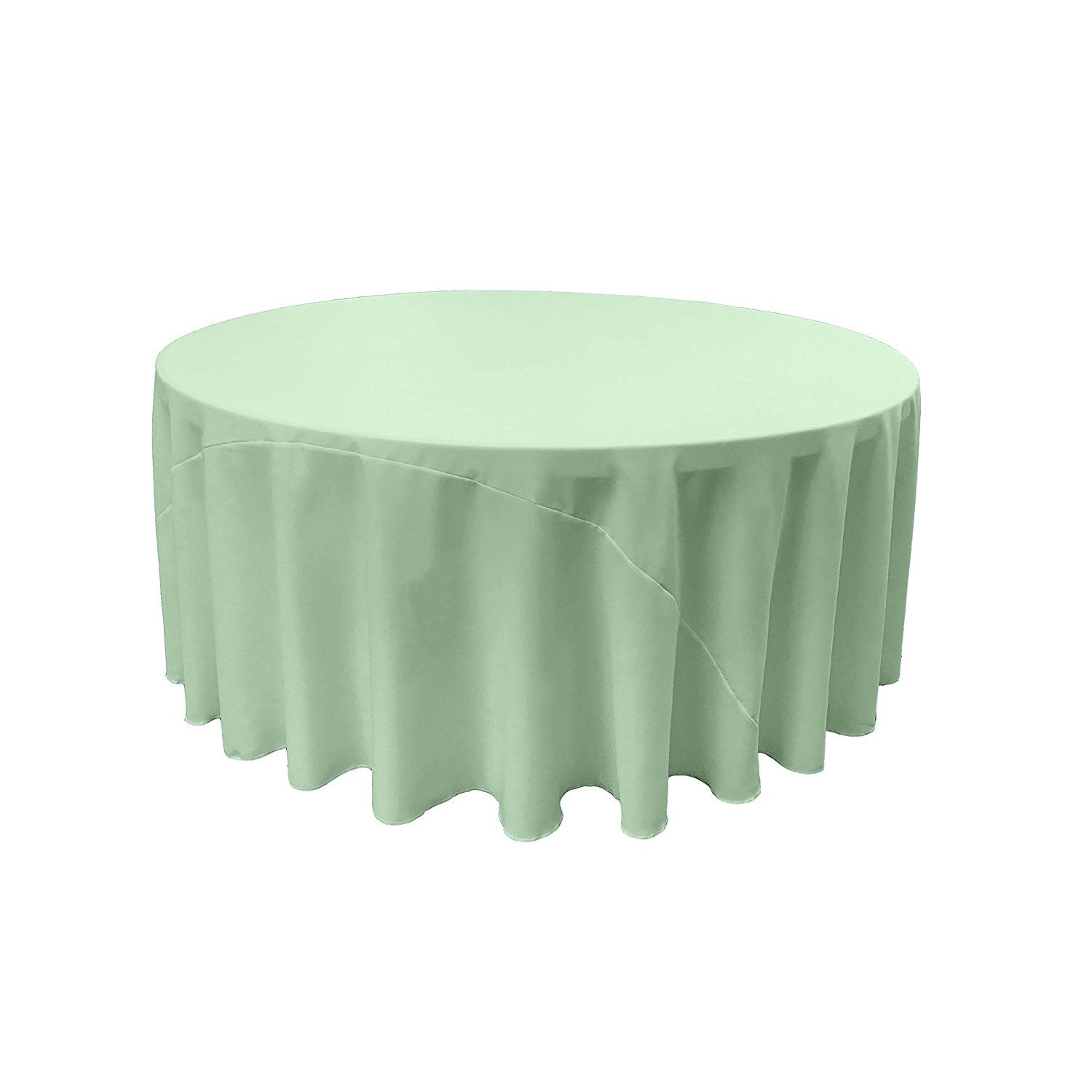 120" Round Drape Solid Tablecloth - Round Full Table Cover 3 Part Stitched Available in 84 Colors