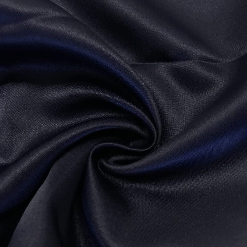 58/59" Satin Fabric Matte L'Amour - Navy Blue - (Peau de Soie) Duchess Dress Satin Fabric By The Yard