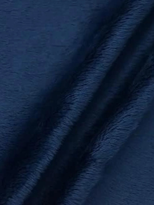 Minky Fur 3.mm Pile Fabric - Navy Blue - 60" Soft Blanket Minky Fabric by the Yard