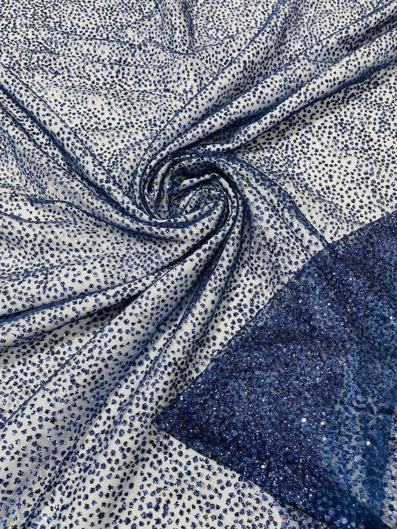 Glitter Mesh Sheer Fabric - Navy Blue - 60" Wide Shiny Glitter Mesh Fabric Sold By The Yard